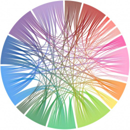 colorful circle of interconnected lines