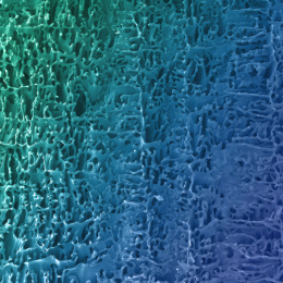 A micro fiber like image of rectangular section shaded starting with cyan from the left merging to blue on the right